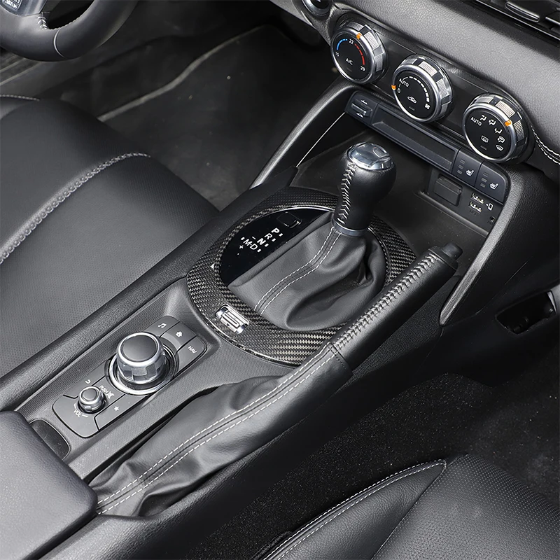 

Real carbon fiber gear decorative panel for 2016+ Mazda MX-5/Fiat 124/Abarth 124 gear decorative stickers auto accessories