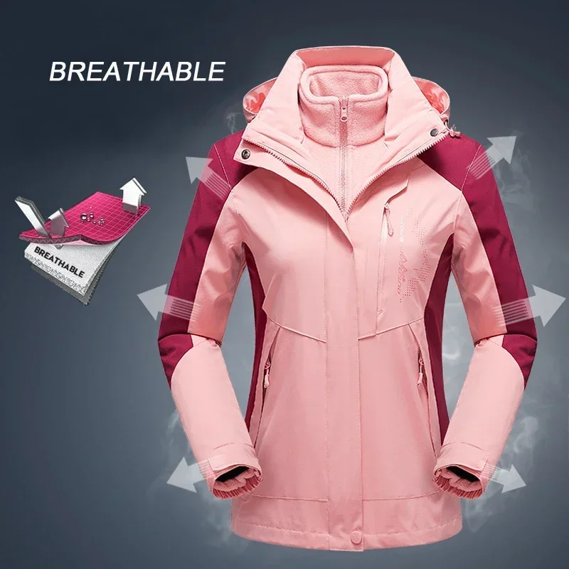 Chaqueta de esquí impermeable a prueba de viento para mujer, abrigo cálido para deportes de montaña y nieve, invierno, nuevo