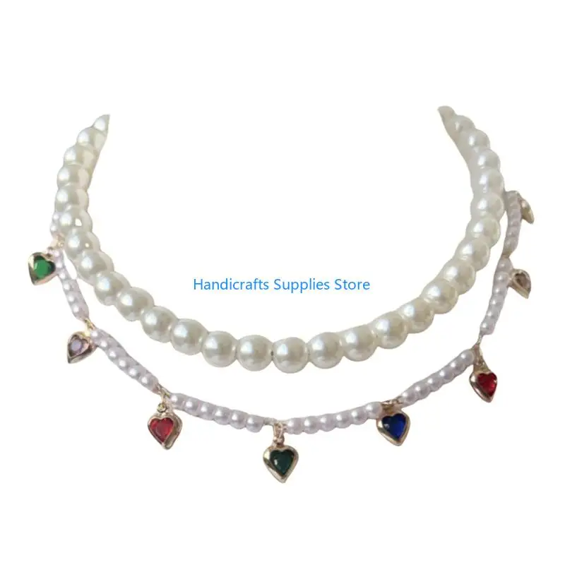 R1WA Dog Pearls Necklace Jewelry for Small Dog Puppy Rhinestones Cats Wedding Collar 2025 New Dropping