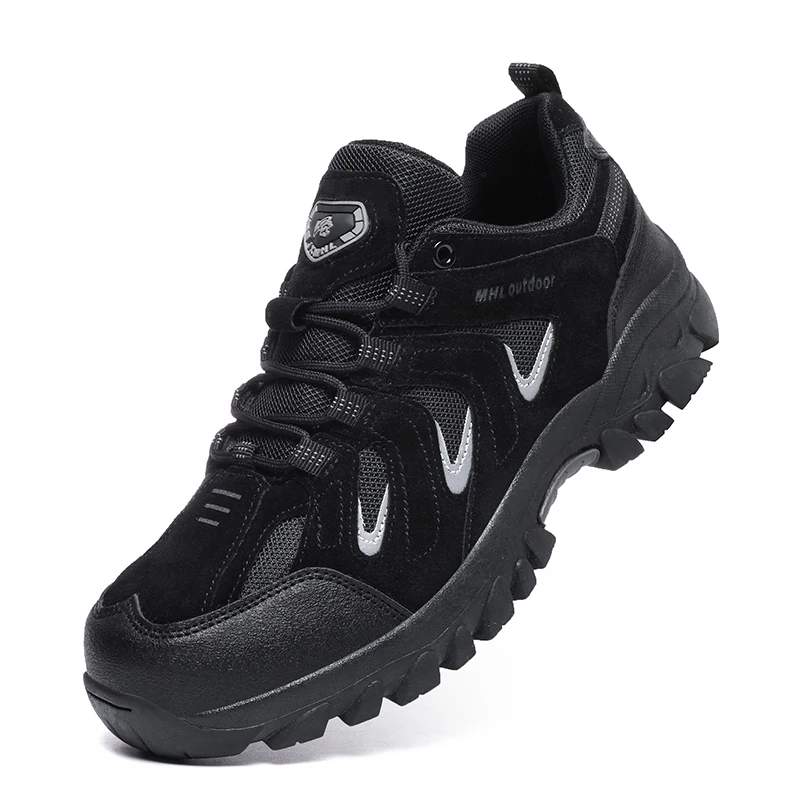 Outdoor Non Slip Hiking Shoes Men Suede Leather Trekking Shoes Man Big Size 46 47 Mountain Shoes Treking