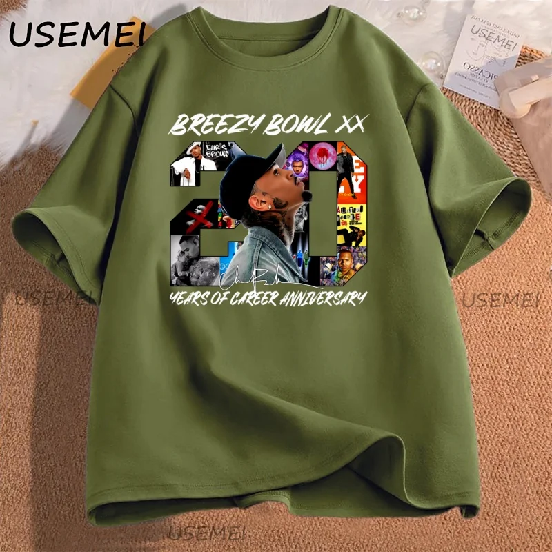 Chris Brown T-Shirt Women Men Breezy Bowl XX T Shirt Chris Brown 20 Years of Career Anniversary Graphic T Shirts Unisex