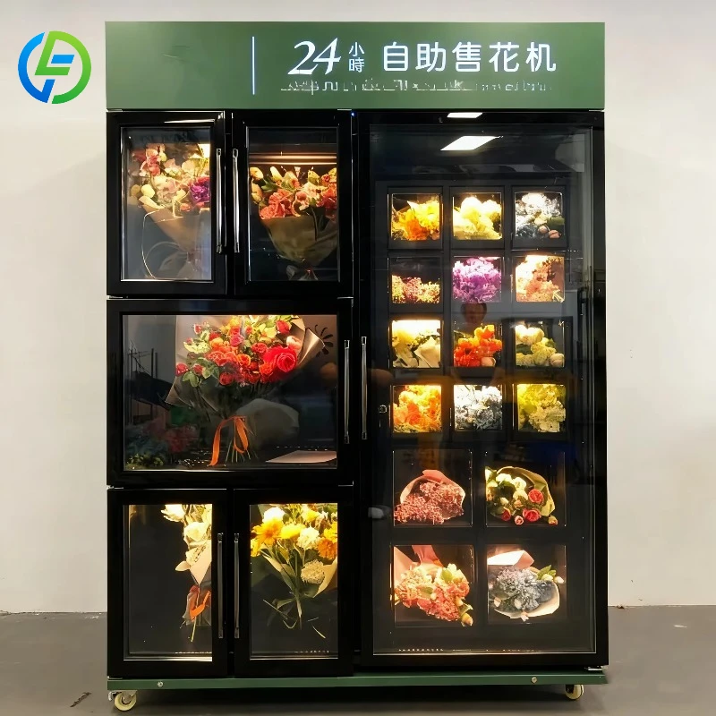 FL Customized Fresh Flower Vending Machine Grid Refrigerated Fresh-Keeping SDK Cloud Integration Credit Card Coin