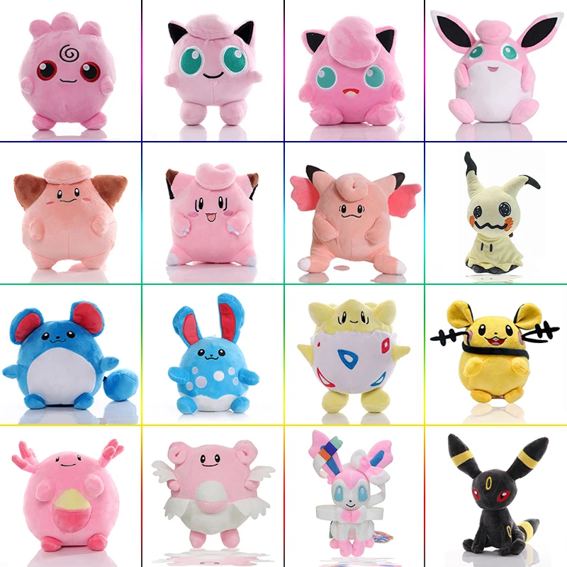 New Pokémon Sylveon Blissey Igglybuff Plushie Jigglypuff Chansey Cleffa Plush Toys Kids Birthday Gifts 20cm Pokemon Stuffed Toy