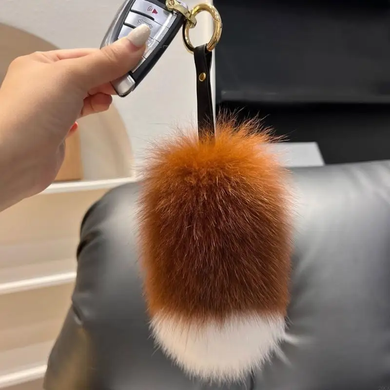 Animal Tail Furry Keyring Eye Catching Keychain Cosplay Furs Pendant Fashionable Accessory for Handbags and Backpacks 20CA