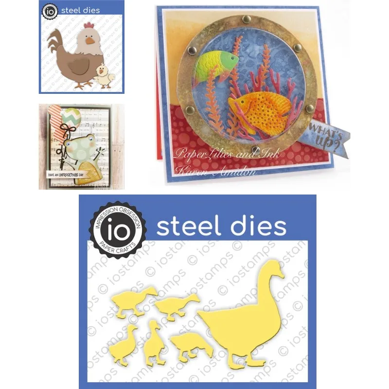 A Group of Chicks Followed Behind the Mother Chicken New Arrival Metal Cutting Die Scrap Booking DIY Decoration Craft Emboss
