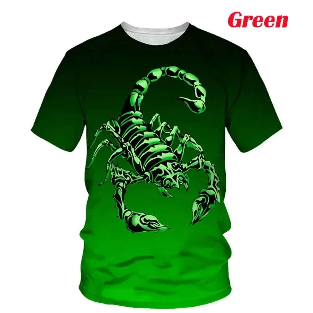 2026 Animal Scorpion 3D Printed T Shirt Men Fashion Short-Sleeved Hip-Hop T-shirt Streetwear Cool T Shirts