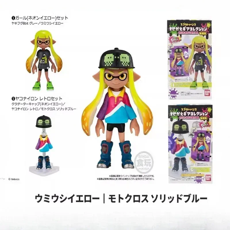 In Stock BANDAI Splatoon Dress Up Doll Series 2 Action Figure Assembly Model Desktop Decoration Collectible Toy Gift