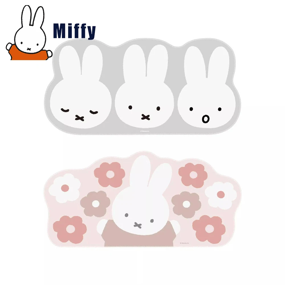 

Kawaii Miffy коврик для мыши настольный коврик милый кролик тройной цветочный узор нескользящий пастельный большой кабинет офисный декор подарок для девочки