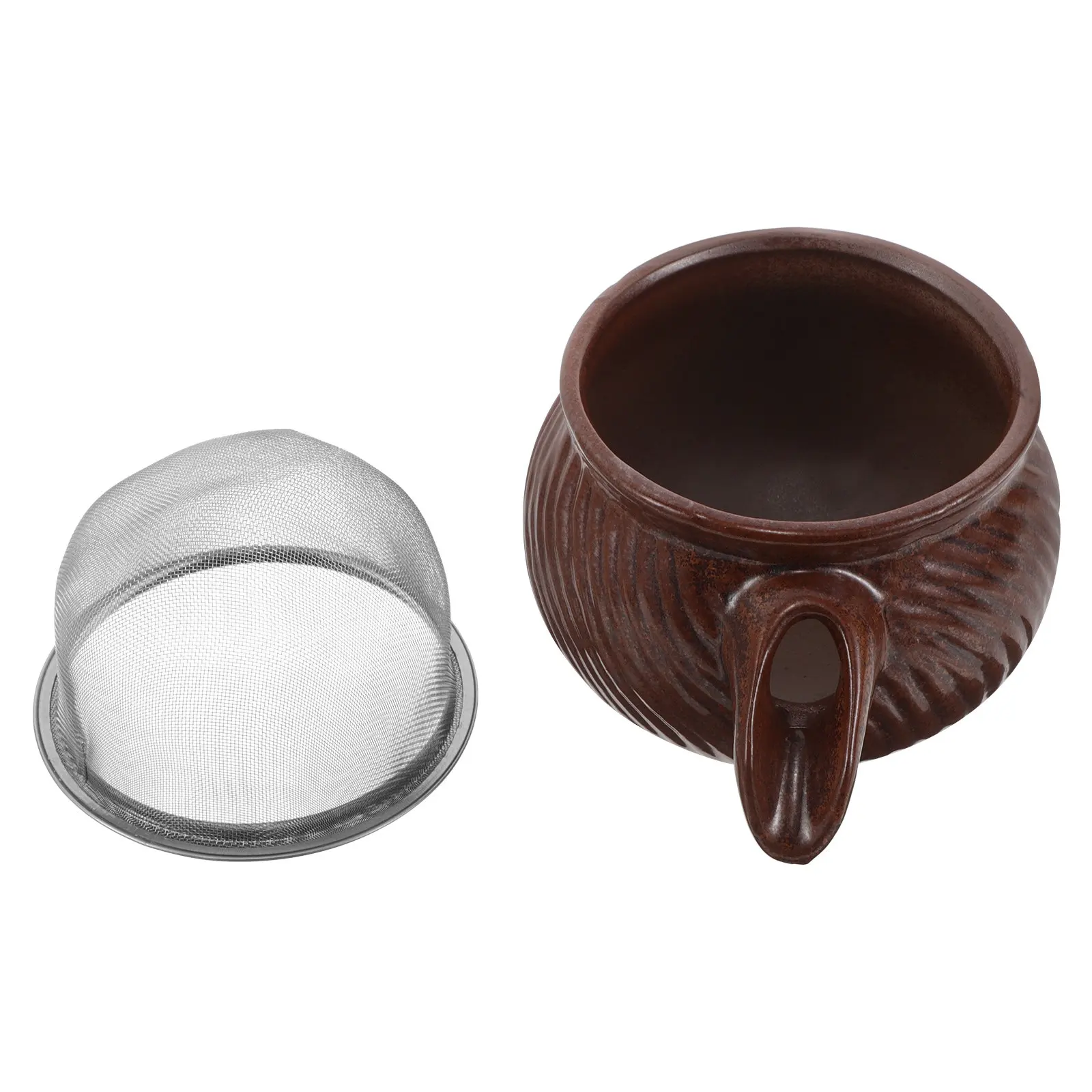 Outdoor Landscape Ceramic Fountain Jar 5.82x3.93x3.93 Circulating Water Feature Pond Fountain Spitter Decorative Jar for Garden