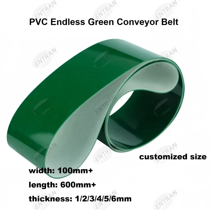 PVC Green Conveyor Belt 150 120 Endless Conveyor Belt Elevator Belt System Customized Modular Belting Solid Woven Conveyor Belt