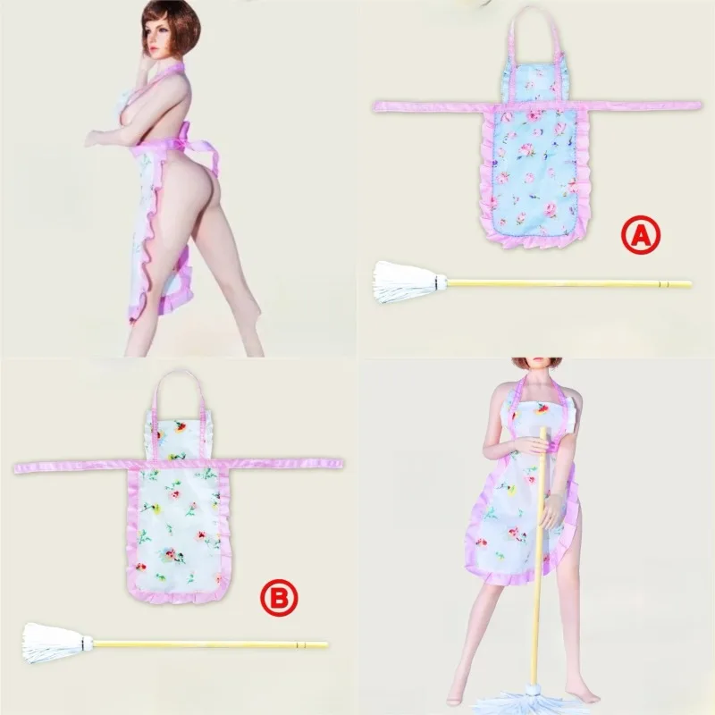 

1/6 Scale Female Soldier Housekeeping Set COS Maid Suit Apron Mop Clothes Model for 12Inch Big Chest Action Figures