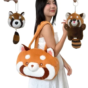 Roter Panda niedlicher Plush Plüsch Rucksack Plushie Frauen Puppenkreuzbody Weiche Haut Umhängetasche 10 Hauptverkauf Panda School Rucksack - №1
