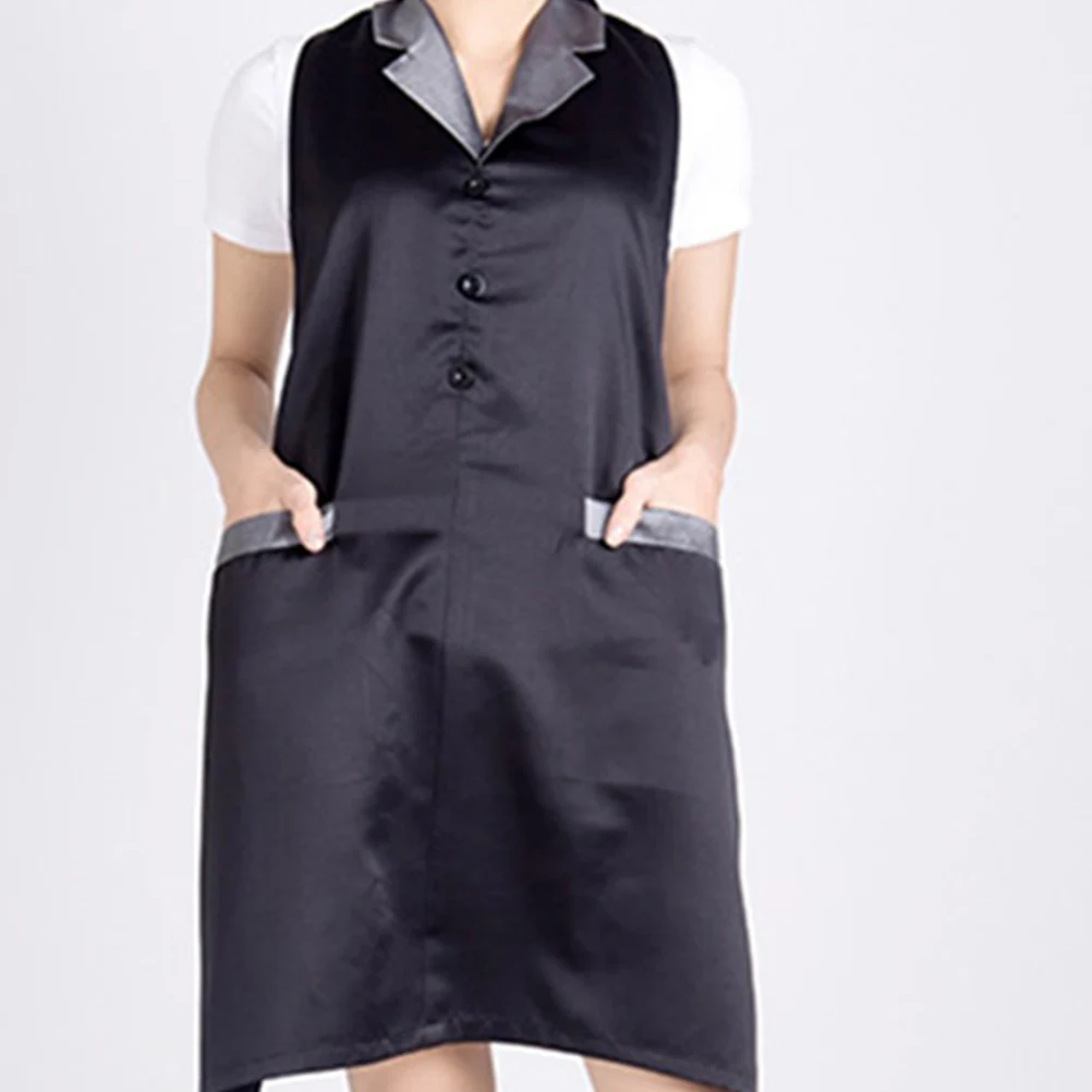 

Stylish Barber Apron Waterproof Salon Gown With Pockets Quick-Dry Protective Uniform Grey 88X78Cm Hair Coloring Accessories