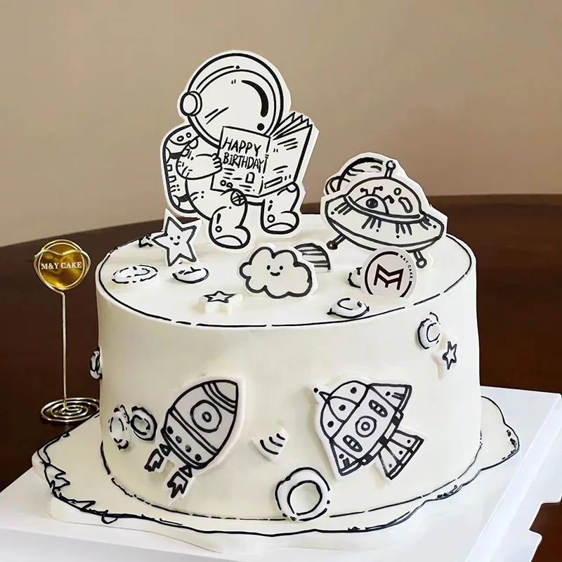 

Astronaut Cake Topper Flag Sneakers Shoes Girl Cute Happy Birthday Decor Cupcake Toppers Baking Kids Party Baby Shower Cake DIY