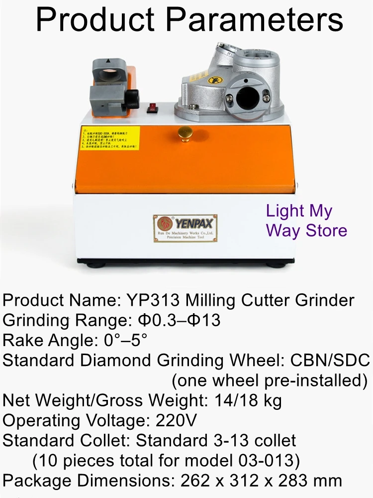 Fully Automatic, User-Friendly Knife Sharpener YP313 End Mill Grinder for 2-, 3-, and 4-Flute Tungsten Carbide End Mills