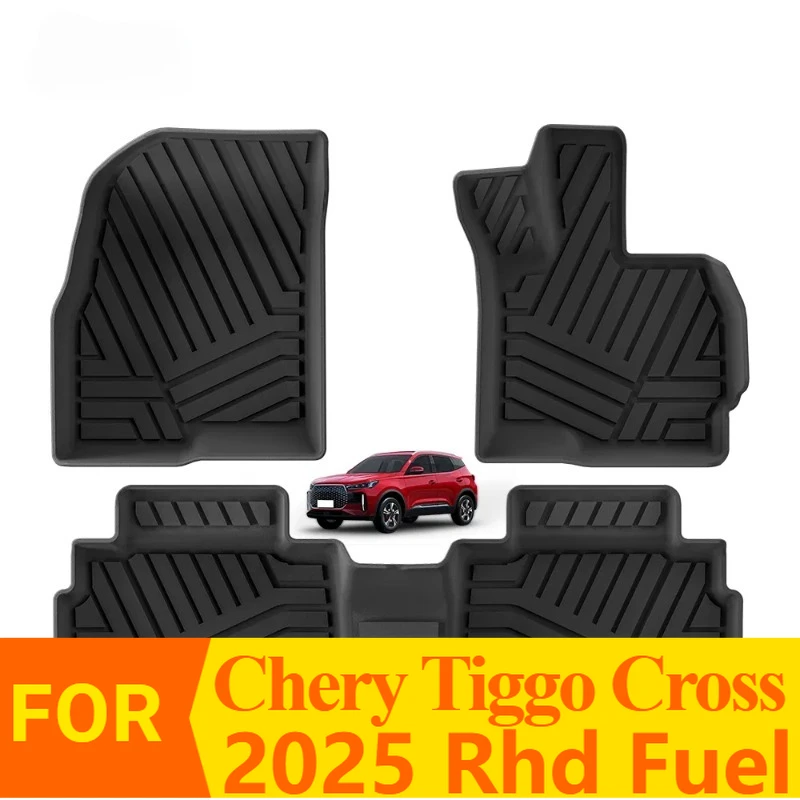 Premium waterproof non-slip TPE Car Floor Mats for Chery Tiggo Cross 2025 Rhd Fuel，All Weather Dustproof Black Luxury Interior