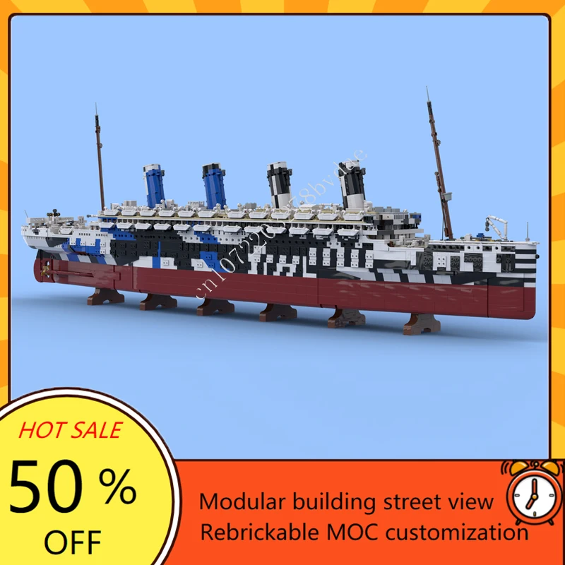 10615ピース MOC HMT オリンパス タイタニック カスタム軍艦モデルキット DIY テクニカル組み立てパズルセット クリエイティブトイ 子供向けクリスマスプレゼント