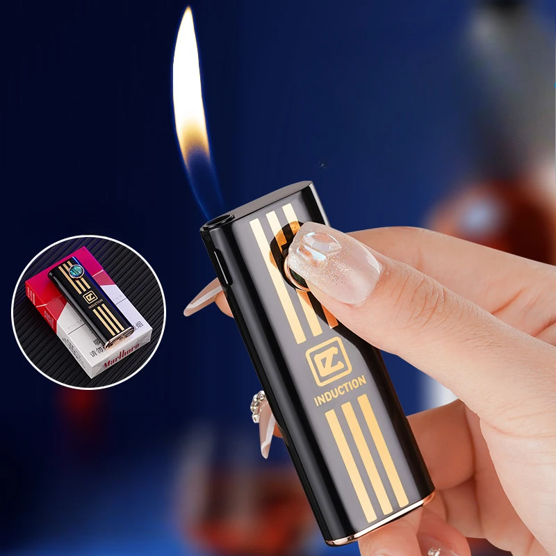 The Latest Maoyan Lighter Open Flame Inflatable Aluminum Case Compact Portable Silent Battery Ignition Men's Cigarette Lighter - Image 2