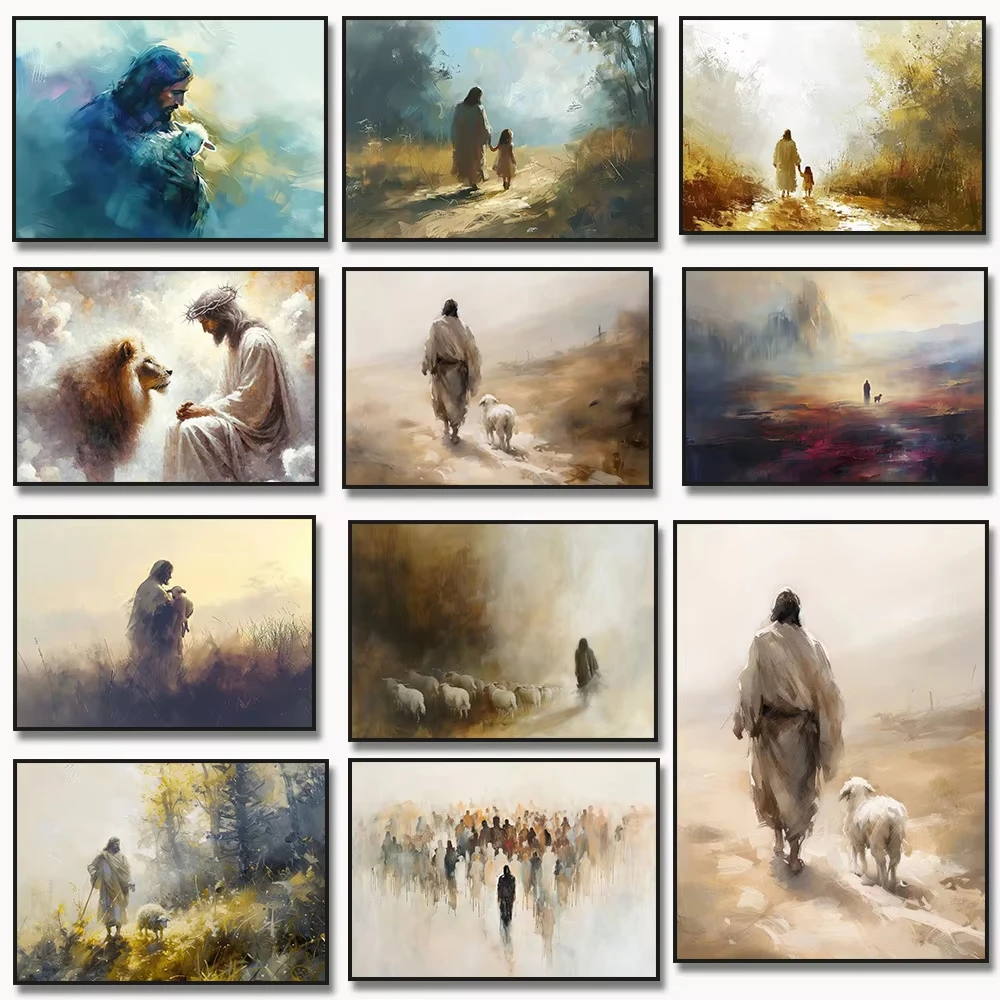 

Jigsaw Puzzle 1000pcs Jesus Leaves The 99 To Find Lost Sheep Bible Scene For Adults Stress Relief Home Decor Present