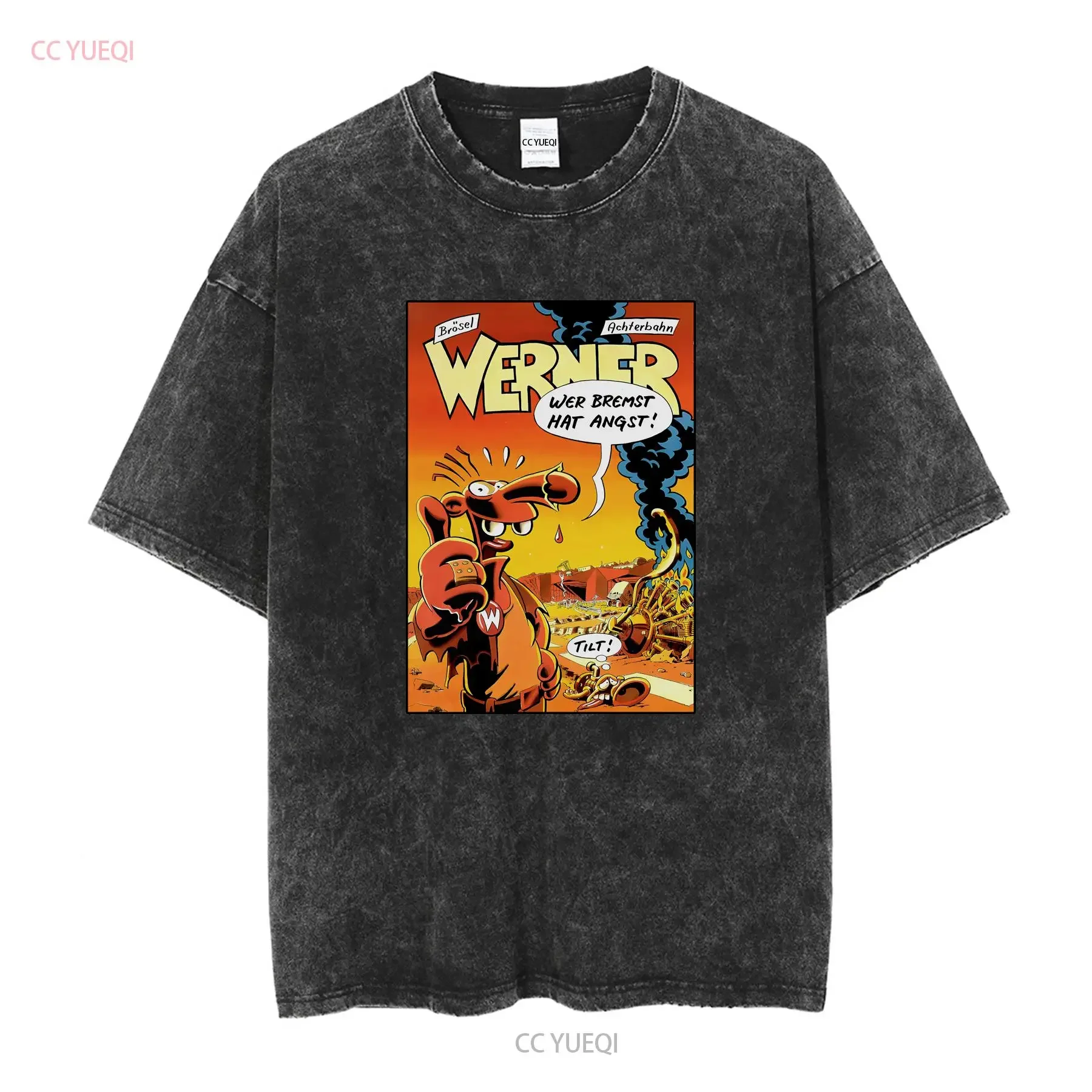 تي شيرت كلاسيكي من التسعينيات من Werner Beinhart تي شيرت متعثر من سلسلة الكتب الهزلية الألمانية الرجعية كاريكاتير شخصية كرتونية طباعة خلفية بيضاء مقاس XL #2