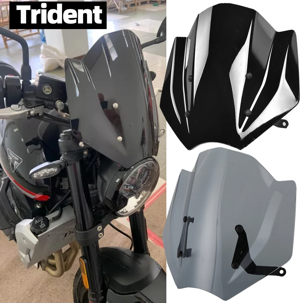 For Triumph Trident 660 Windscreen Windshield Trident660 2021 2022 2023 Motorbike Accessories Double Bubble Sport Wind Deflector