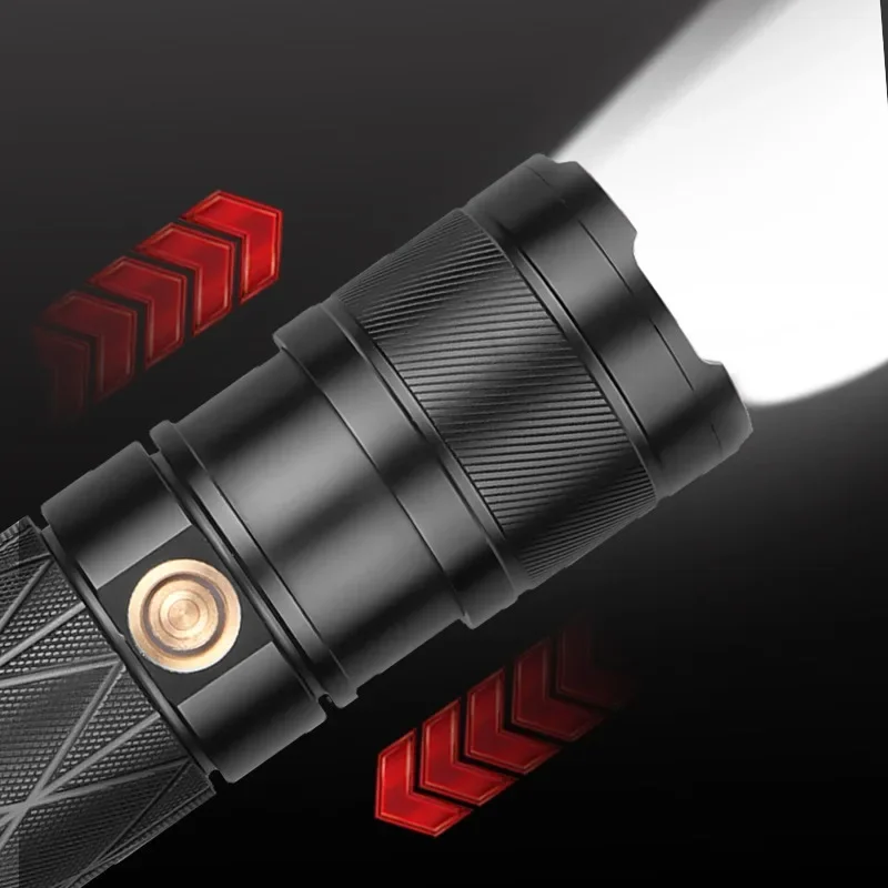 New P70 Flashlight Zoom White Laser TYPE-C USB Charging with Output Far-shot Super Bright Flashlight Outdoor Camping Emergency