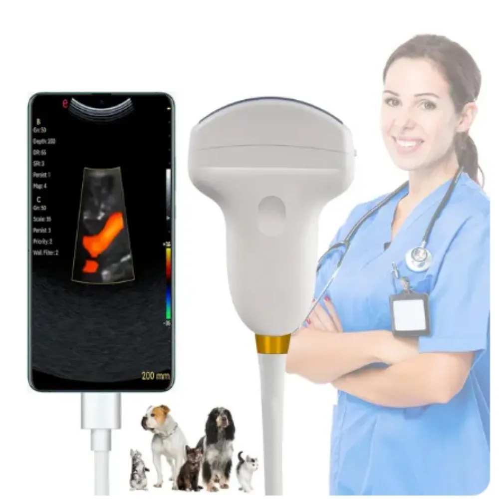 

3.5/7.5Mhz Type C Wired Ultrasound Scanner Veterinary Portable Color Doppler Andriod Linear/Convex for Horse Goat Cow Sheep Pig