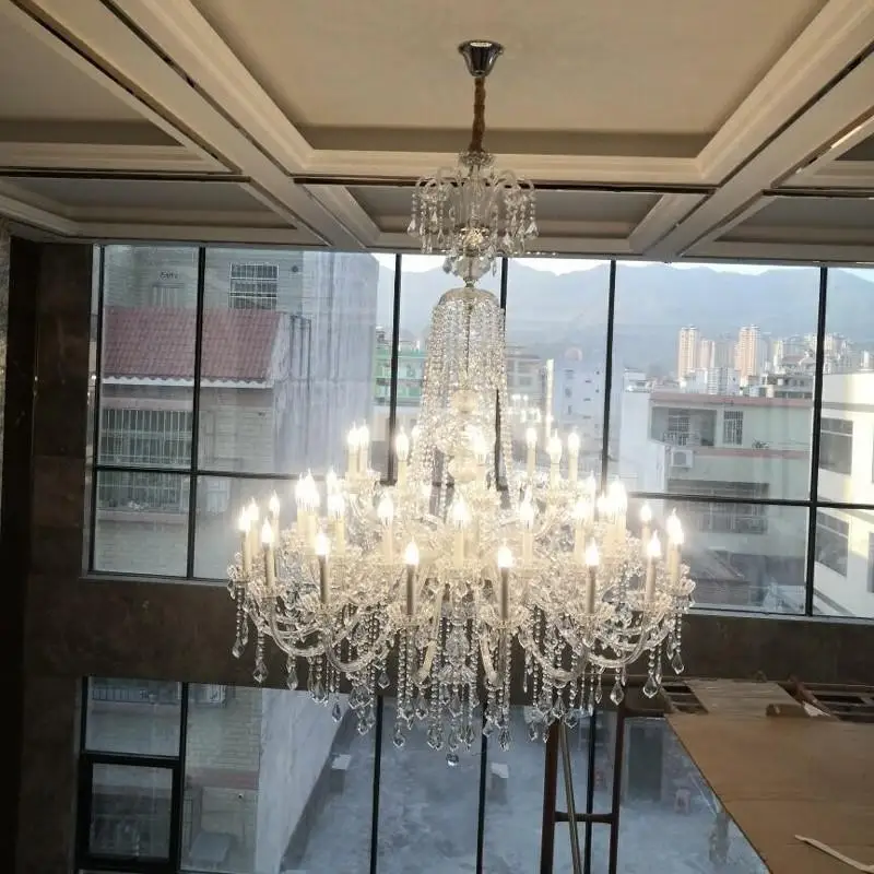 Modern Large crystal Chandelier for Living Room Church deco E14 Led Chandeliers Lustre De Cristal Hotel Fixture project Lighting