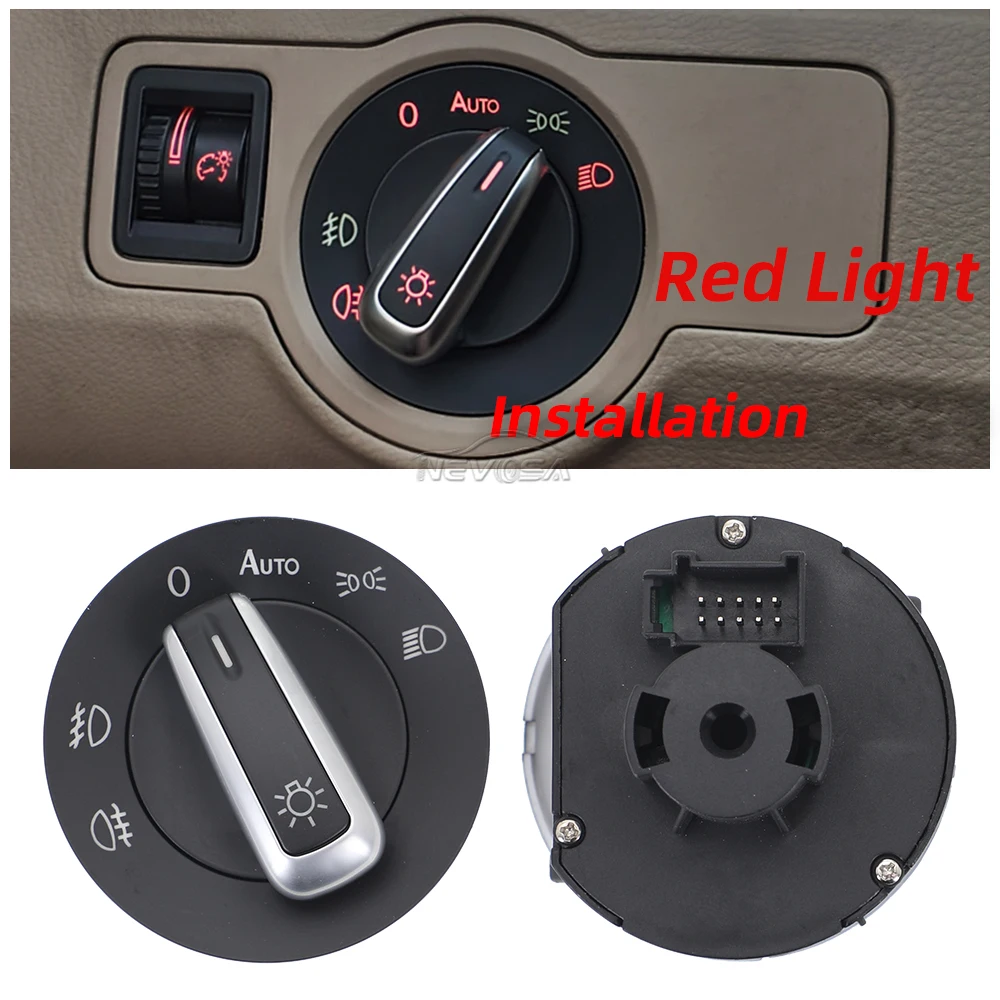 Auto Sensor Scheinwerfer Schalter Für VW Golf 5 6 MK5 MK6 Passat B6 Tiguan Amarok Für SEAT ALHAMBRA Nebel Licht Control Schalter – Detail 10