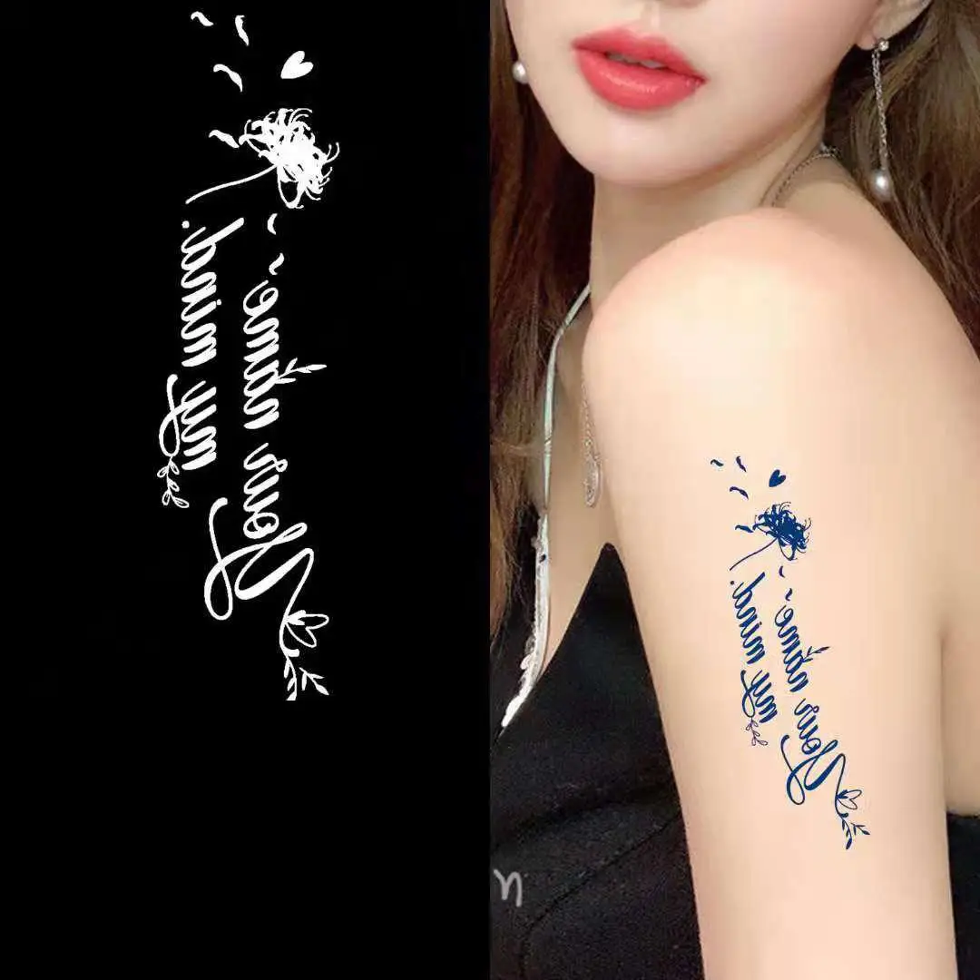 10pcs Fruit Juice Flowers English Sentences Herbal Tattoo Stickers Lovers Warm Words Tattoo Stickers Temporary Tattoo Stickers