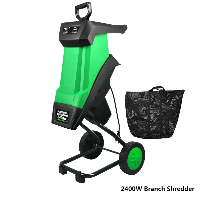 2400W 50L Garden Shredder Leaf Branch Shredder Electric Crusher Garden Tools Wood Crusher Can Break Branches