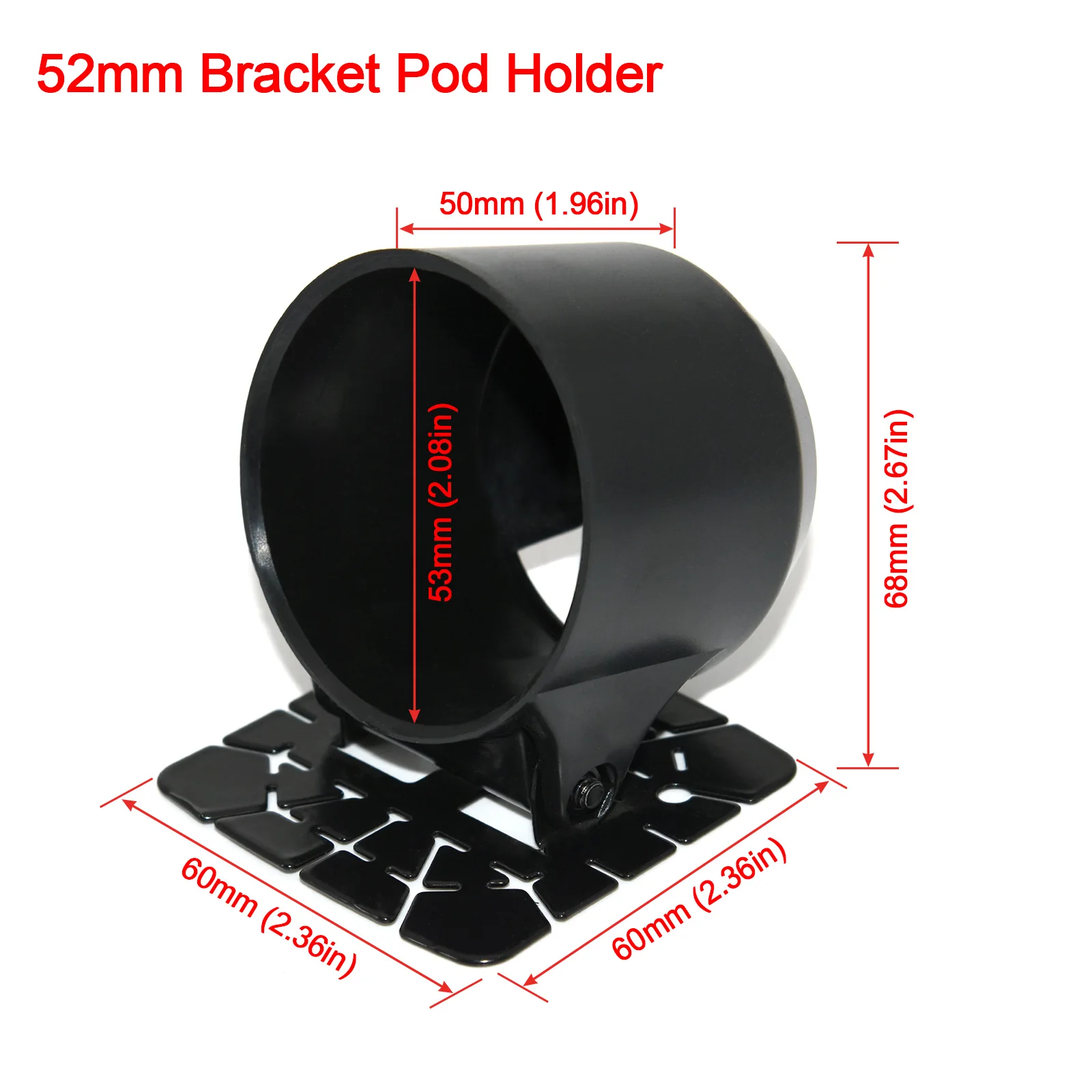 52mm Car Gauges Pod Holder Black Adjustable Rotating Single Abs Hole 2inch Single Bracket Fits Auto Meter Gauges Speedometer