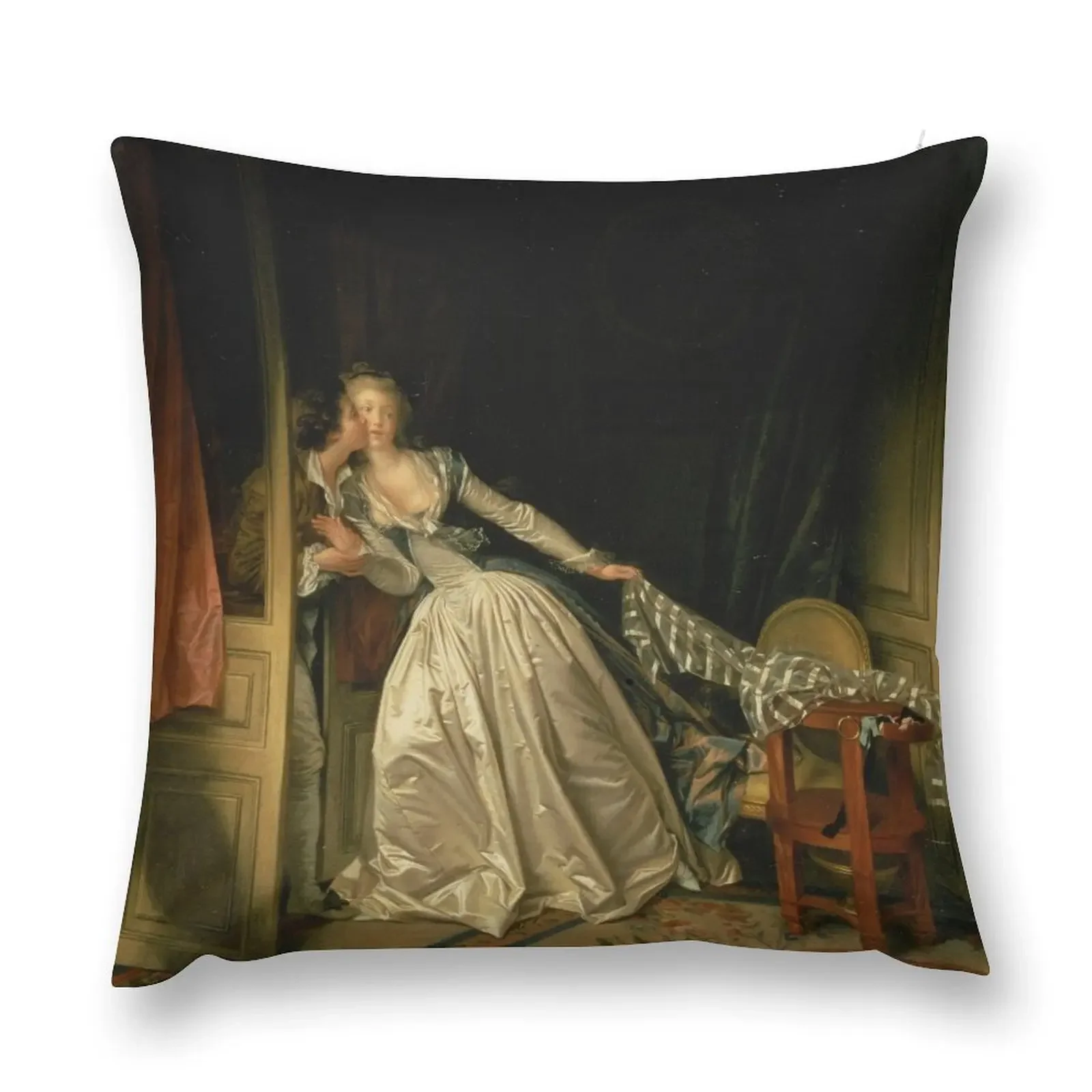 The Stolen Kiss - Jean-Honoré Fragonard Throw Pillow luxury decor Cushion Cover Set pillow