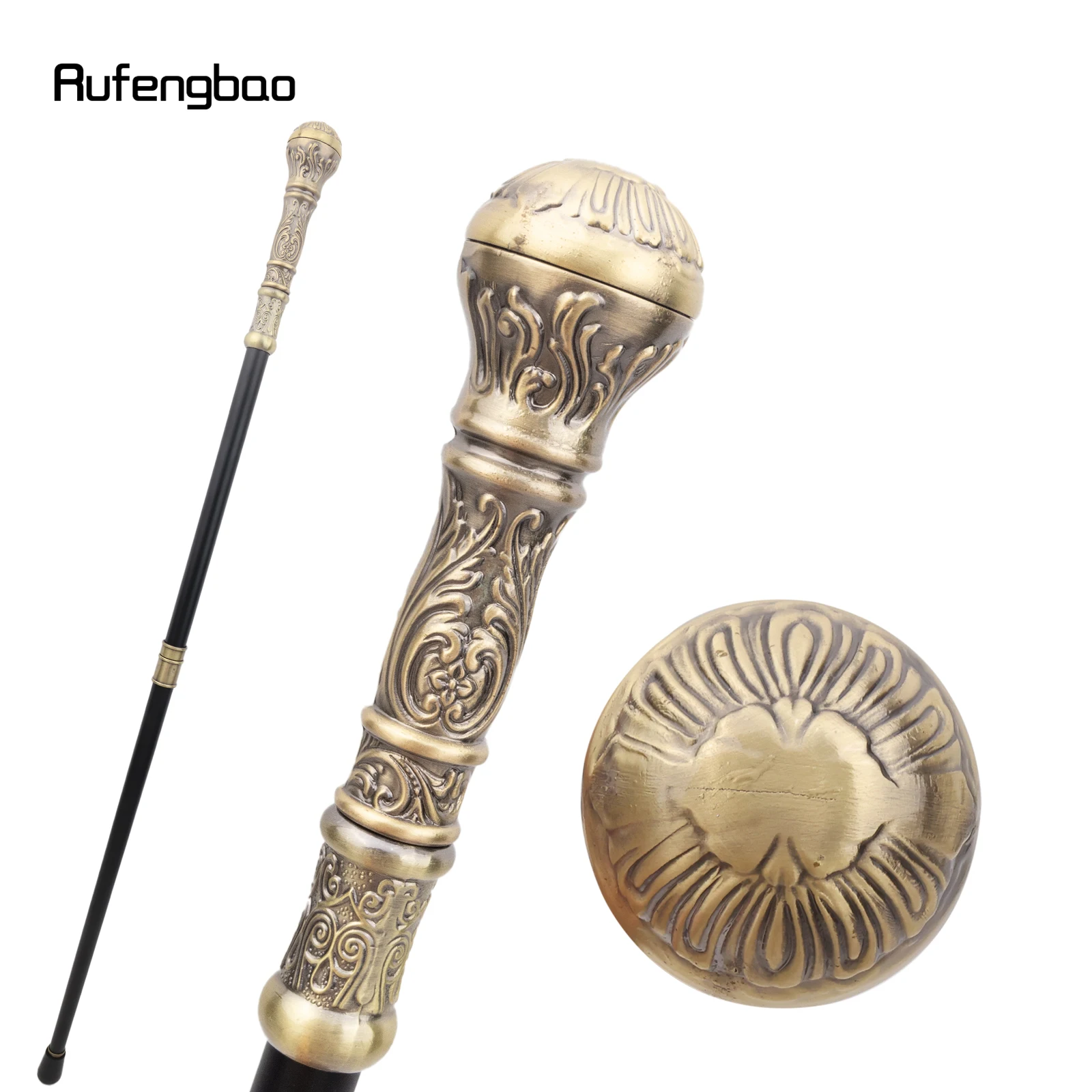 Bronzefarbener Luxus-Blumenstock mit rundem Griff, dekorativer Stock für Kostümpartys, Halloween, Cosplay und Partys.