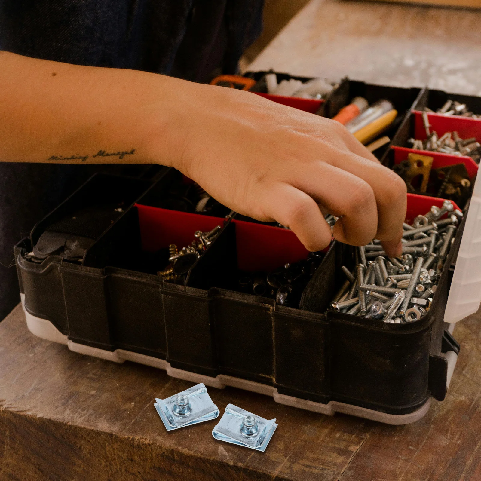 

10Pcs M5 Motorcycle Fairing Panel U Nut Fasteners Manganese Steel Durable High Elasticity Self Tapping Spire U Clip