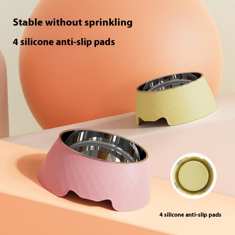 

Stainless Steel Pet Bowl - Thickened Non-Slip Single Dish for Dogs & Cats, Chew-Proof Large Capacity Feeder