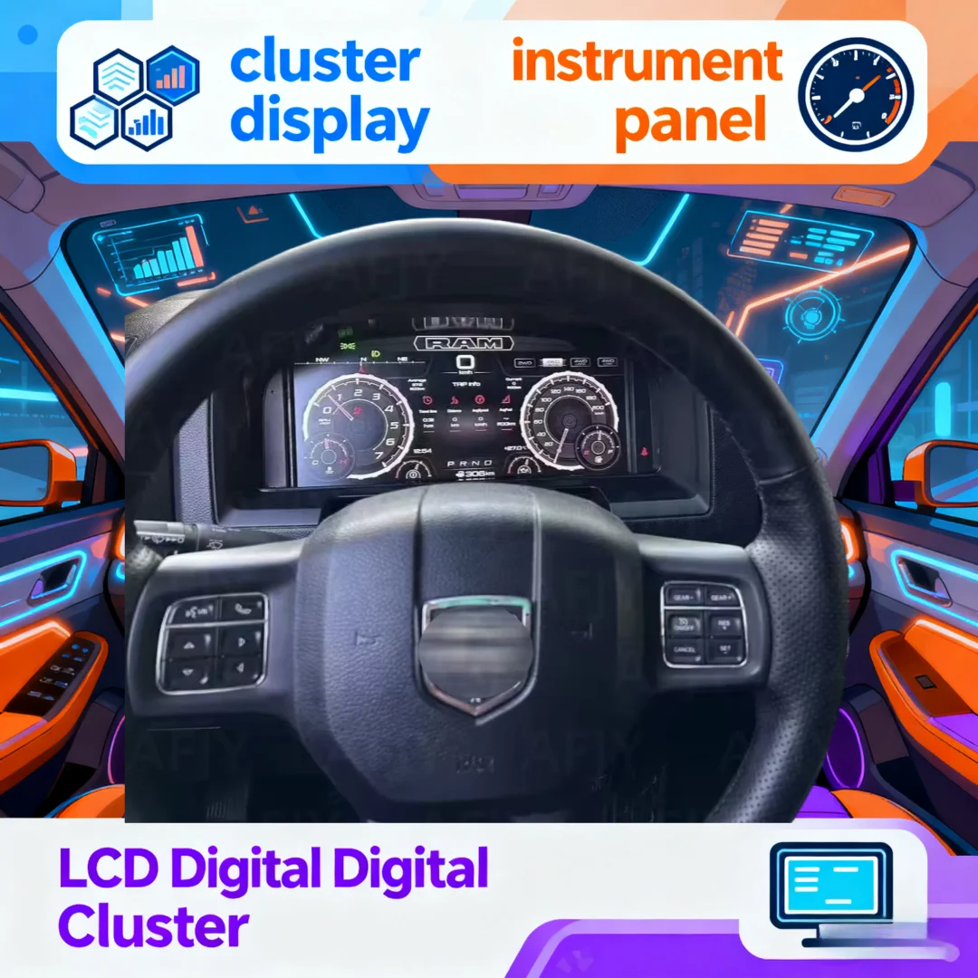 13,1 "cluster Digital de coche para Dodge Ram 1500 2500 3500 2008 2009 2010-2012 instrumento LCD Panel tablero velocímetro pantalla