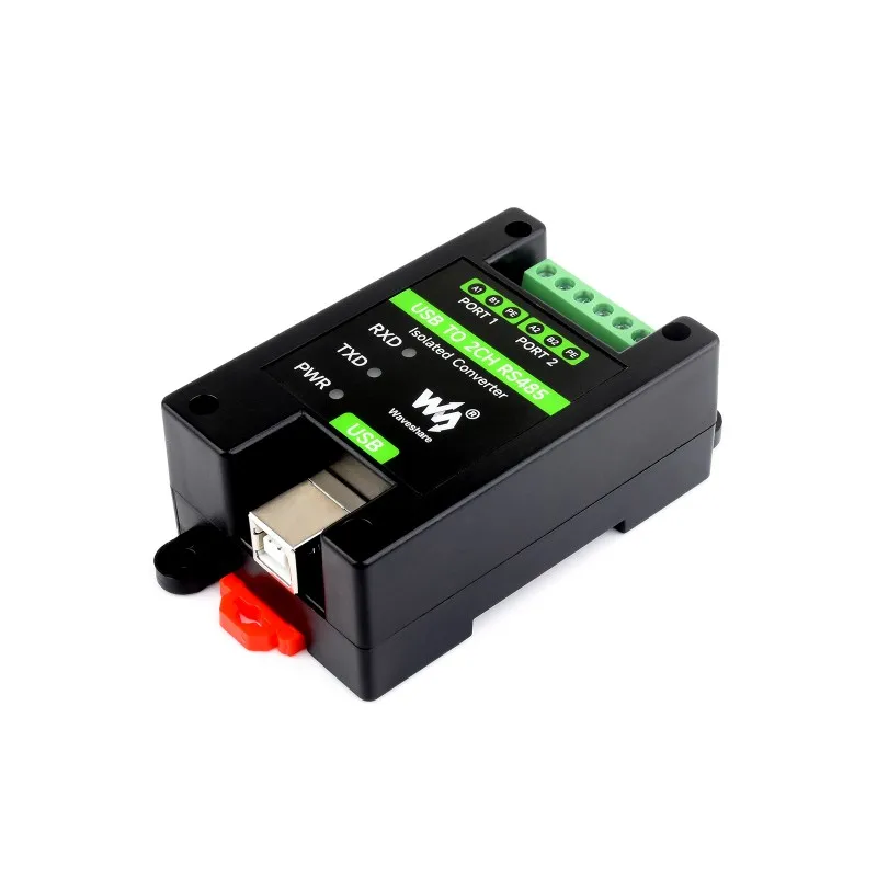 WaveshareUSB TO 2CH RS485 Industrial Grade Isolated Converter, USB To RS485 Adapter, Onboard Original FT2232HL Chip, Stable And