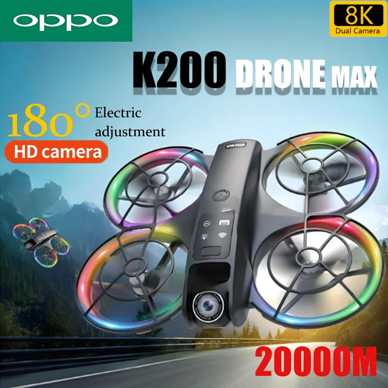 طائرة بدون طيار OPPO K200 صغيرة مع كاميرا HD 8K 1080P FPV RC طائرات بدون طيار احترافية لتجنب العوائق بخمسة جوانب لعبة هليكوبتر بدون طيار #1