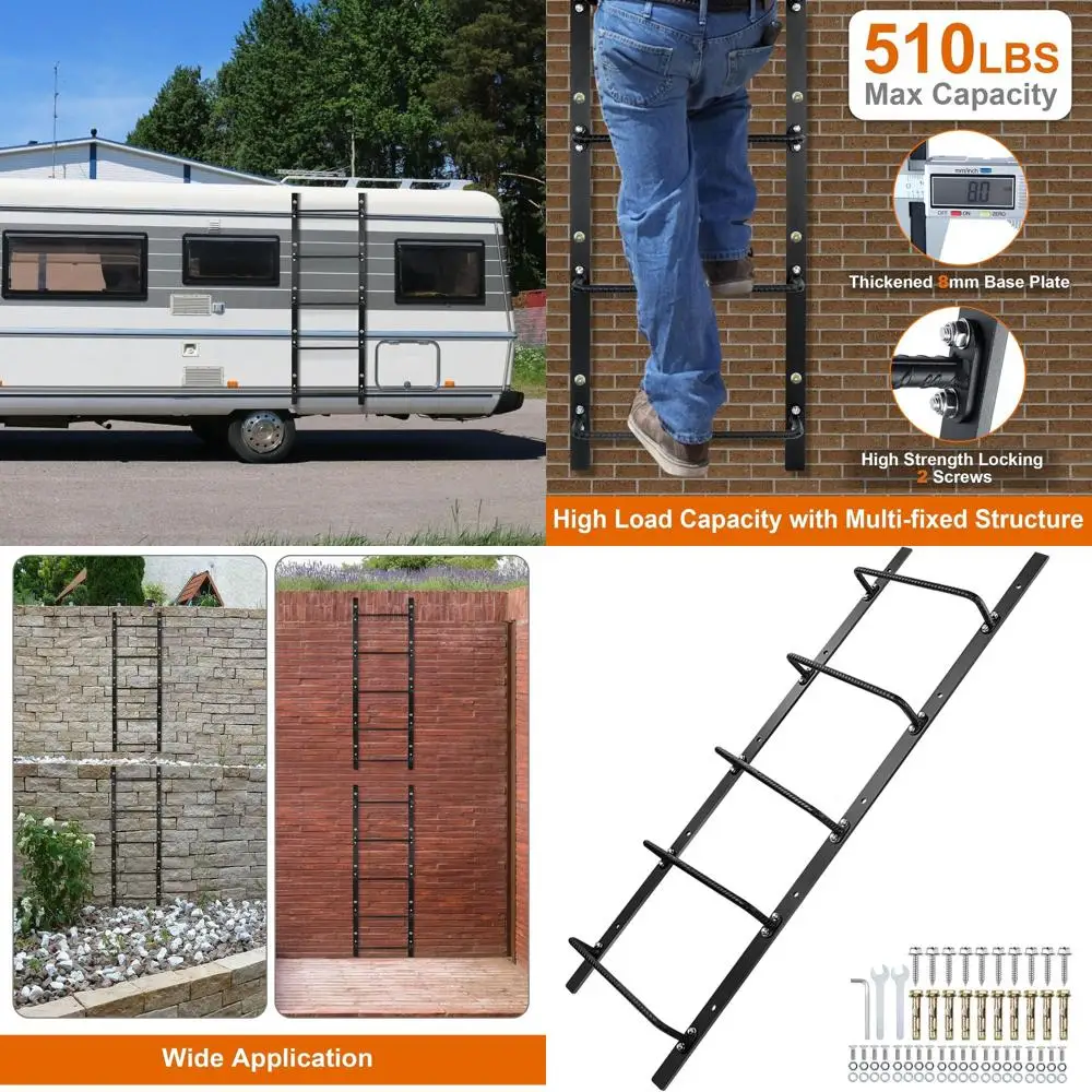 

Сверхмощная 5-ступенчатая стальная агрессивная лестница для побега в подвале, 56,2 x 17,9, черная