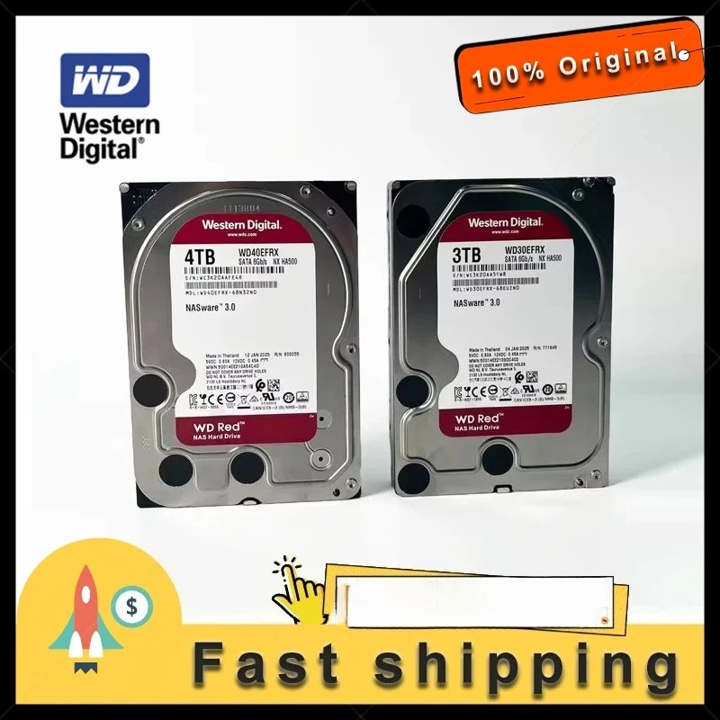 WD Red 4TB 2TB 3TB Red NAS Hard Disk Drive 3.5" 6TB Internal Hard Drive 5400RPM SATA 6Gb/s 64MB Cache For Desktop