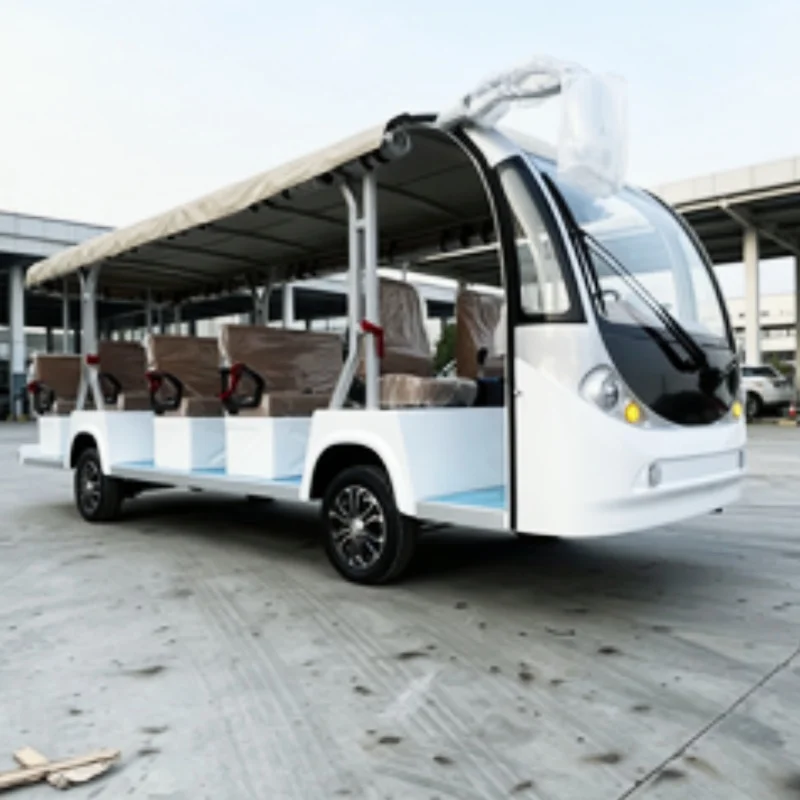 China Supplier 8/11/14 Seater Mini Electric Sightseeing Bus Tour Shuttle 5000W 7500W Bus Cart For Sale Free Custom Body Color