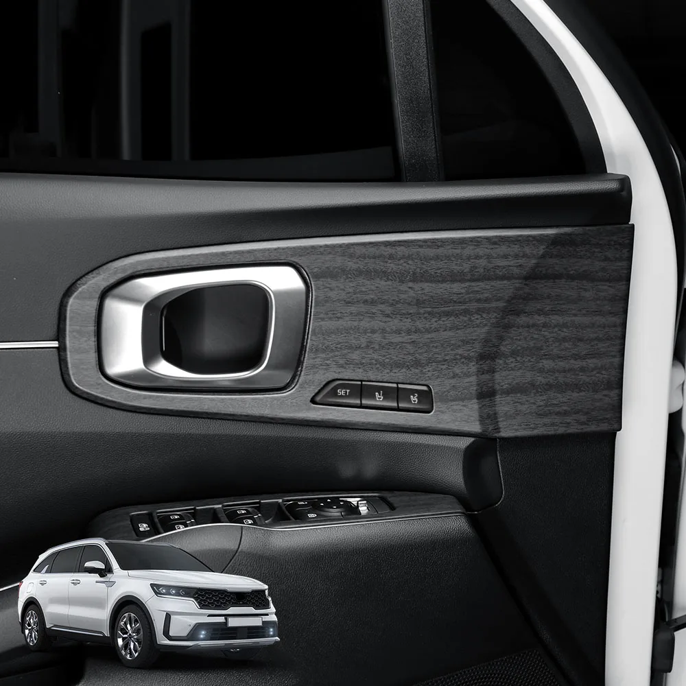 

Комплект из 4 накладок на внутренние дверные ручки из карбона для Kia Sorento MQ4 2021-2026 (левый руль), аксессуары для автомобиля