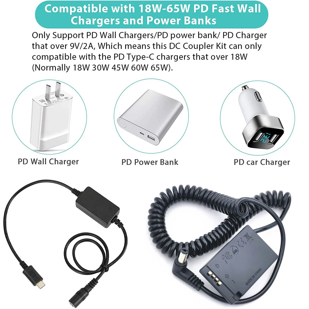USB-C convertitore DR-E18 DC accoppiatore LP-E17 batteria fittizia per Canon EOS Rebel T7i T6i 750D 760D 8000D T6s KISS X8i 77D 200D 9000D