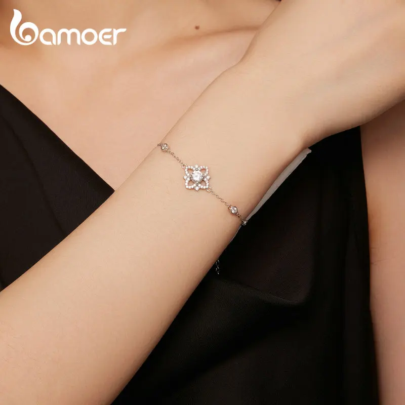 Bamoer D Color VVS1 EX 0.5CT Moissanite Bracelet for Women Valentine's Day Gift 925 Sterling Silver Shining Fine Jewelry MSB004 3