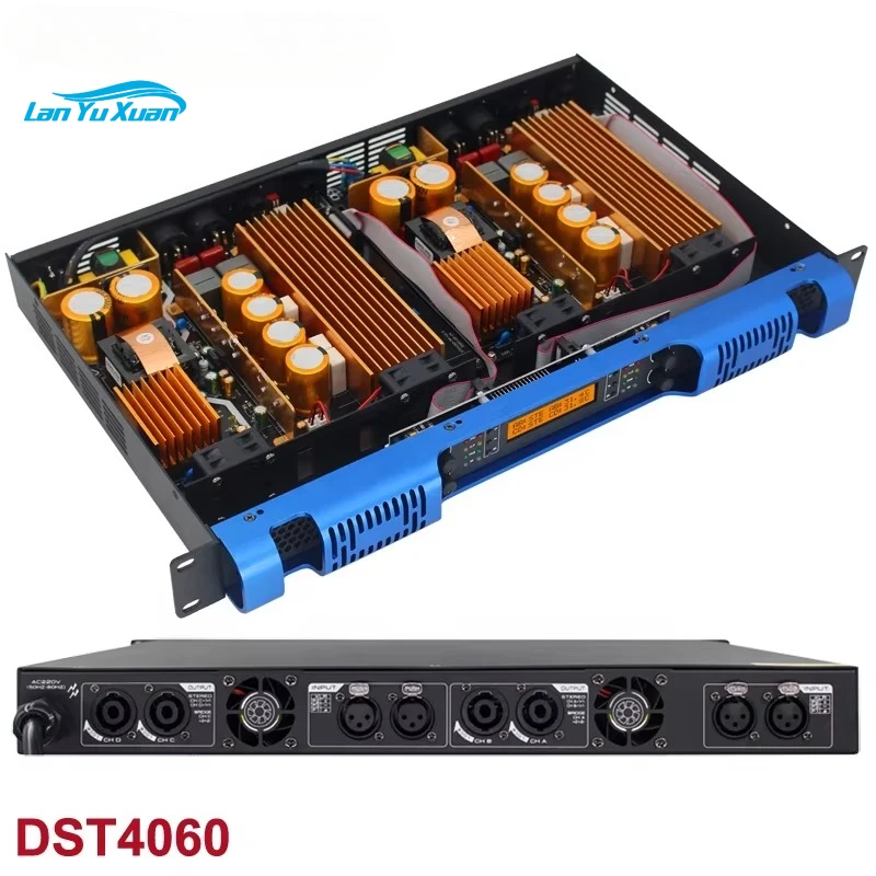 

Four-channel Professional Digital Power Amplifier Class D 1U Power Amplifier 600Wx4 Stereo Power Amplifier for Conference Room