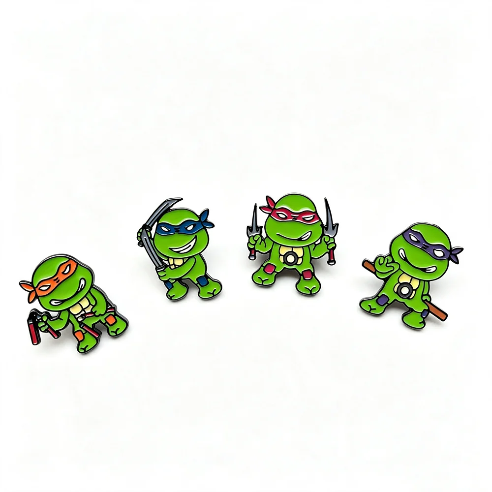 4 Stück Niedliche Anime-Emaille-Pins Lustige Schildkröten-Emaille-Anstecknadel Abzeichen Schmuck Geschenk für Fans – Detail 6