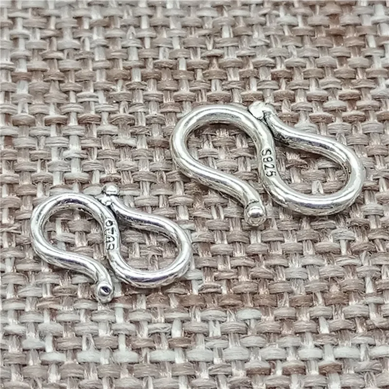 10pcs of 925 Sterling Silver S Hook Clasp Connectors for Bracelet Necklace for accessories