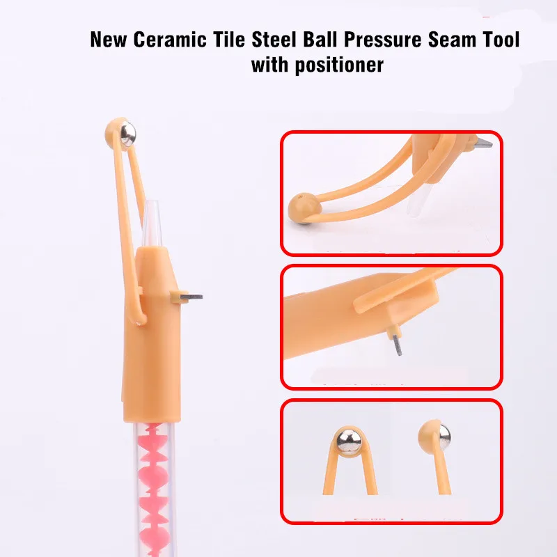 New Ceramic Tile Steel Ball Pressure Seam Tool with Positioner Ceramic Floor Tile Grout Construction Tools Tile Beauty Stitching