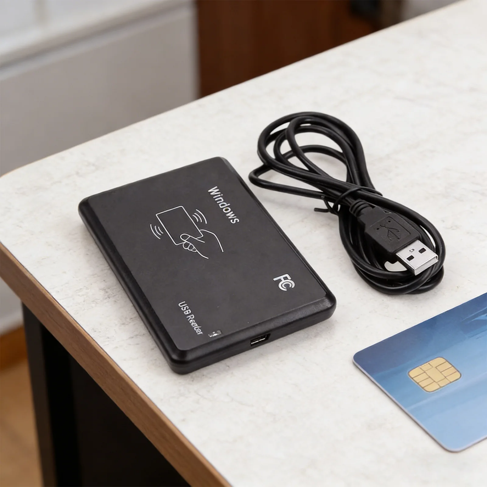 125kHz 13.56MHz Dual Frequency ID IC Reader USB Driverless Property Authorization Card Reader for Door Access Control System